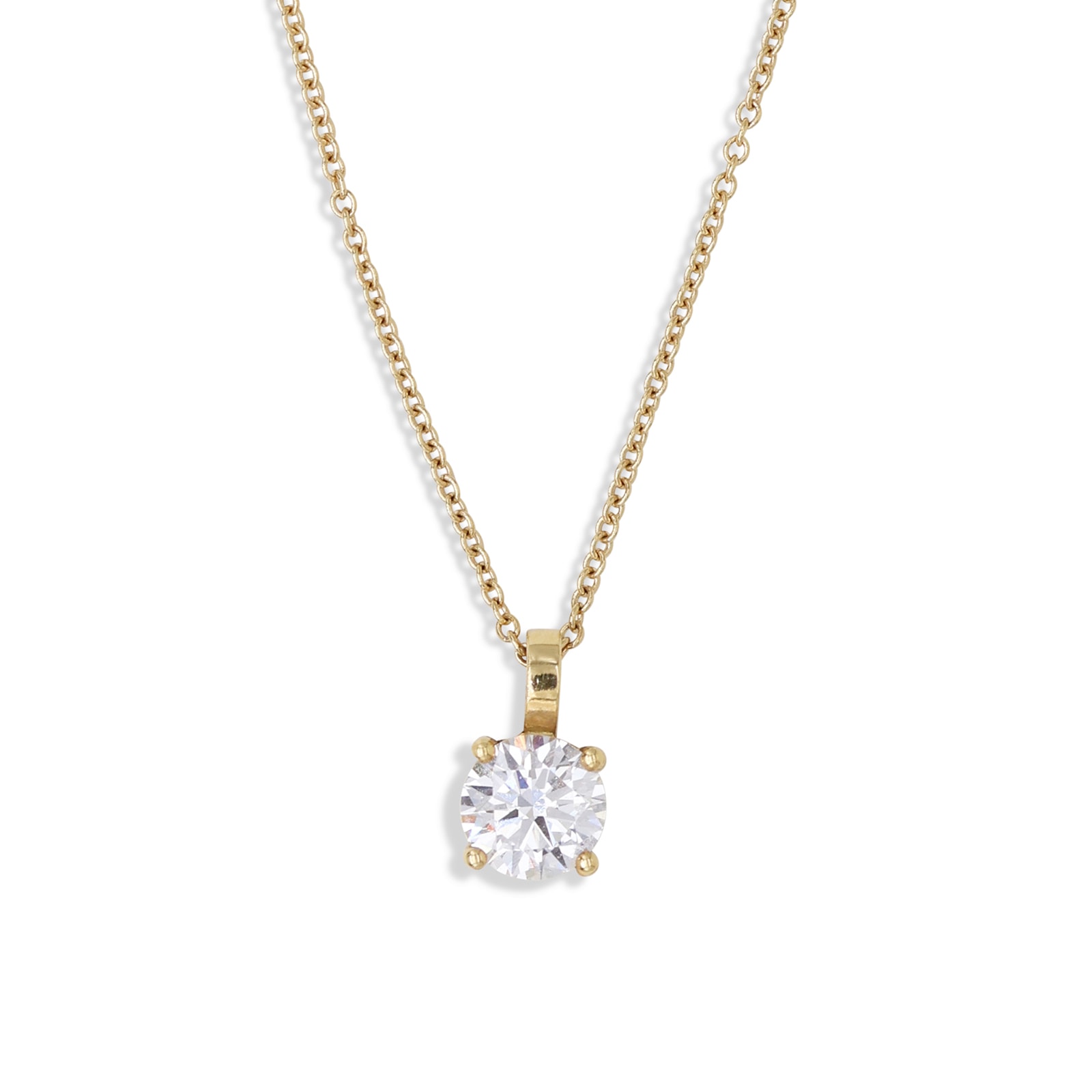 Colgante en Oro de 18K con Diamante de laboratorio de 4 Garras · Amarillo