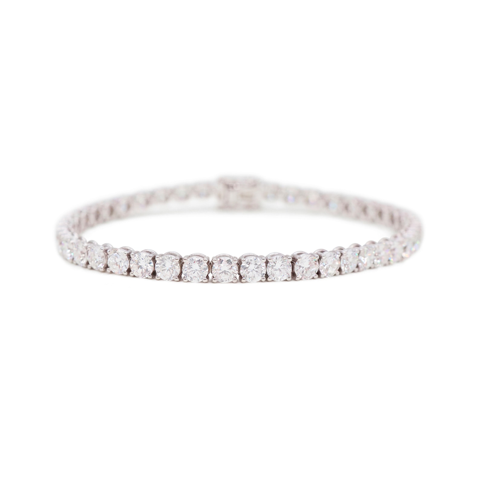 Pulsera Oro 18K con Riviere de Diamantes de Laboratorio en Grapas