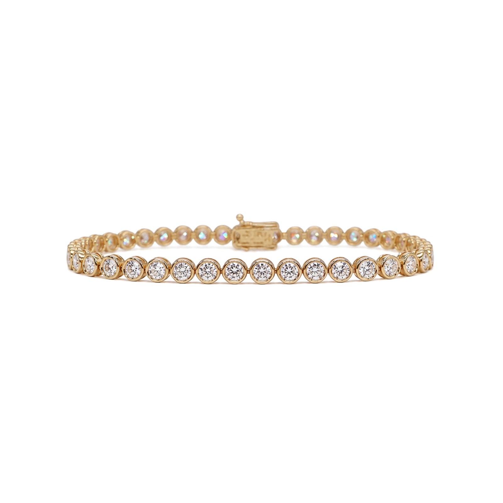 Pulsera Oro 18K con Riviere de Diamantes de Laboratorio en Chatón