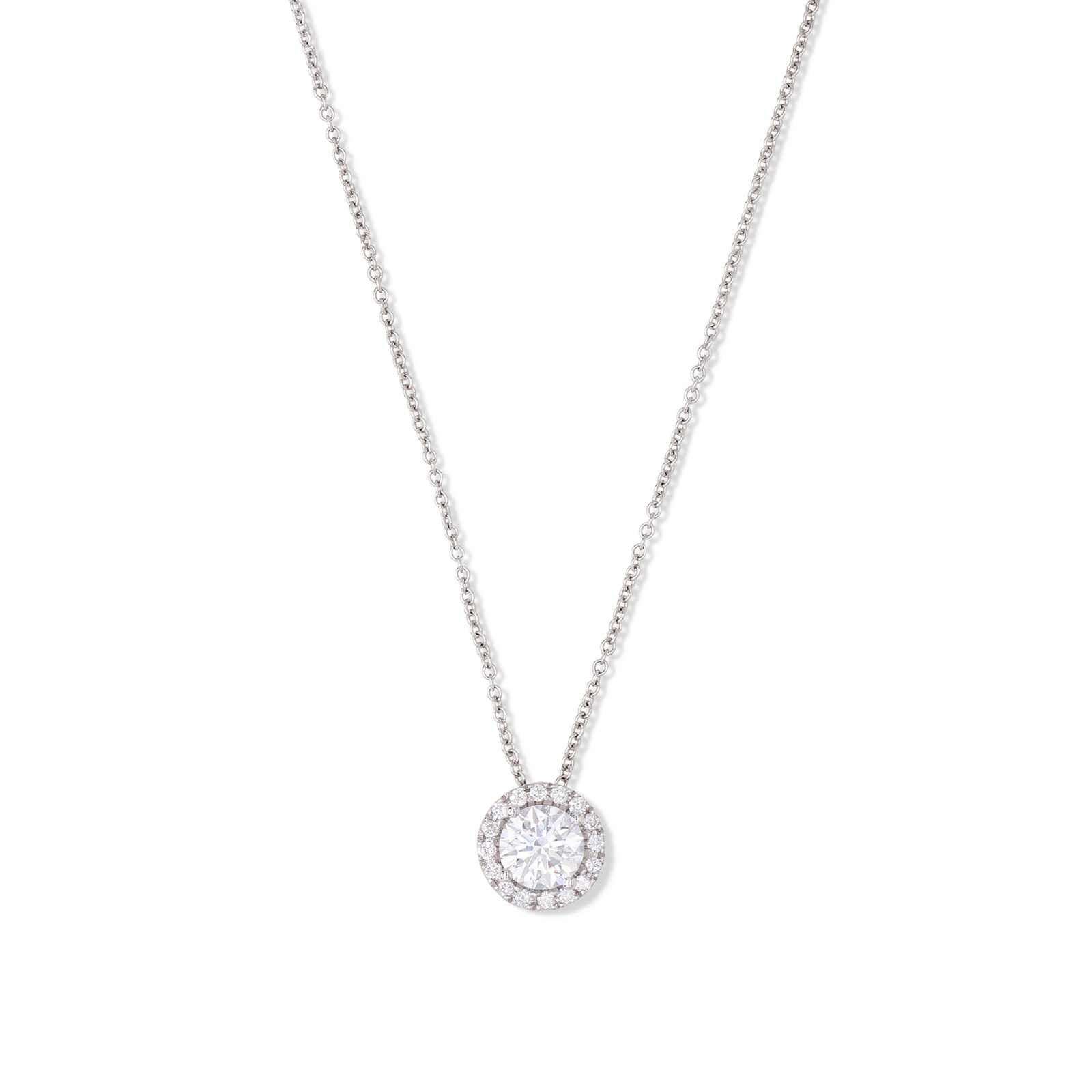 Colgante Rosetón Oro 18K con Diamante de Laboratorio en Pavé
