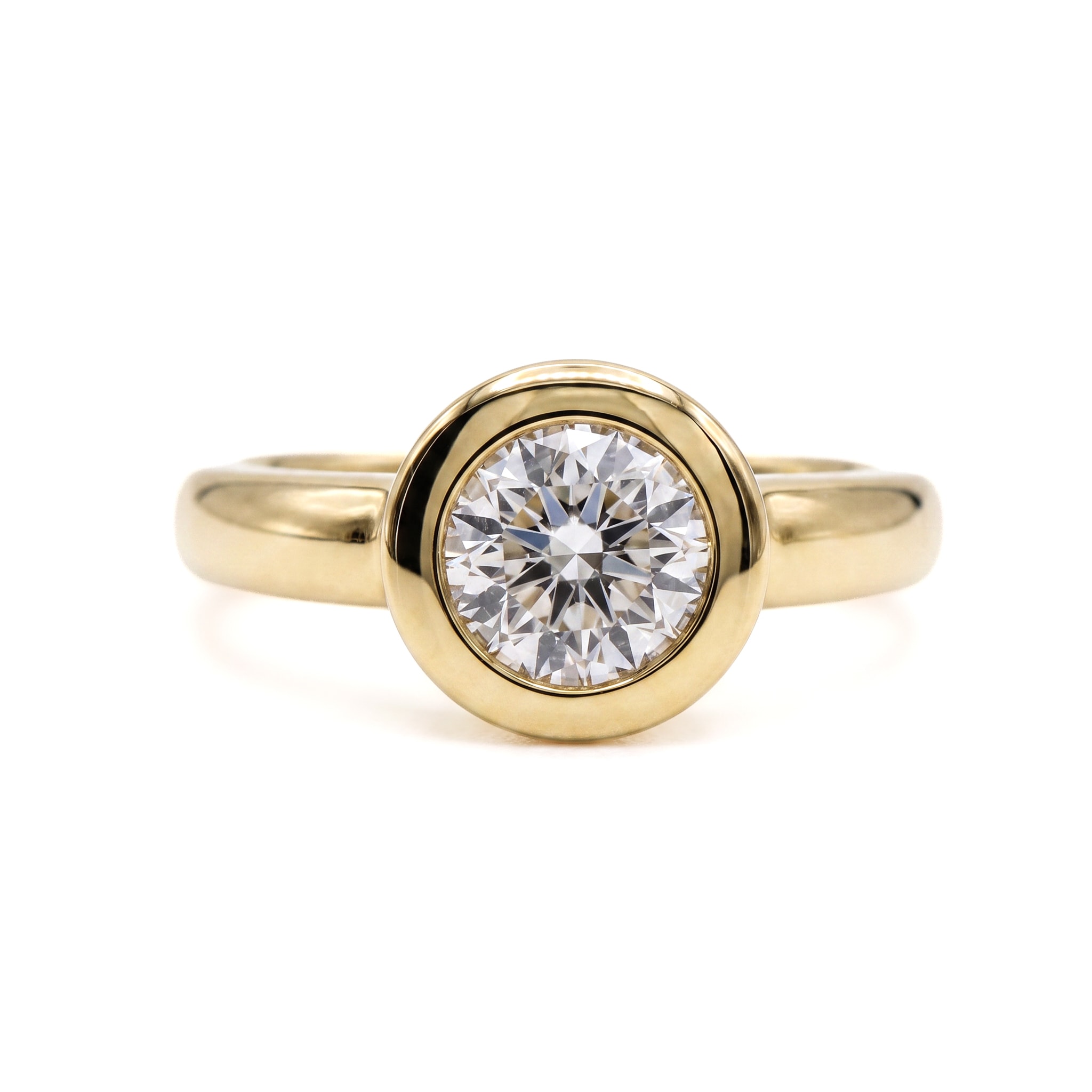 Anillo Solitario Boca Oro 18K con Diamante de Laboratorio en Chatón