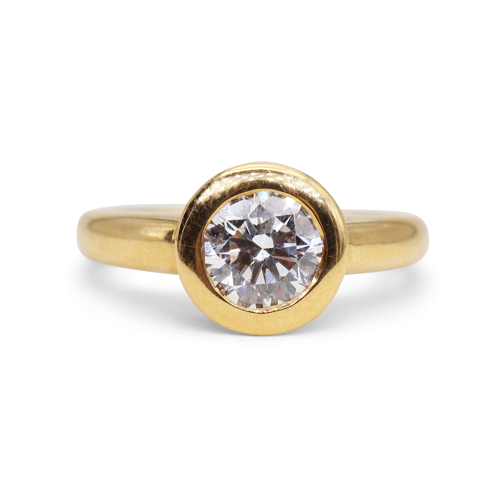 Anillo Solitario Boca Oro 18K con Diamante de Laboratorio en Chatón