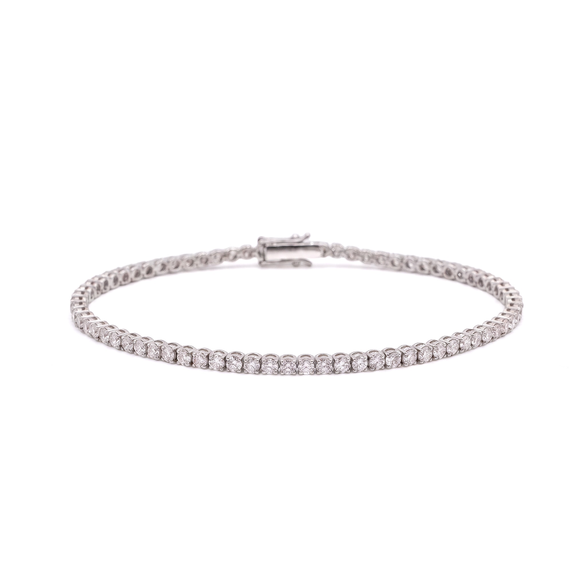 Pulsera Oro 18K con Riviere de Diamantes de Laboratorio en Grapas